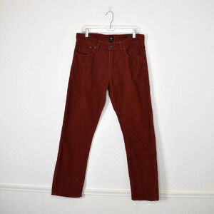 GAP Factory Mens Corduroy Pants Sz 32/30 Straight Fit 100% Cotton 5 Pocket Rust
